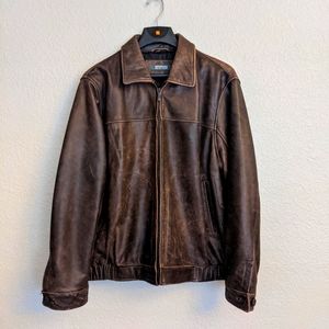 Men's Kenneth Cole leather bomber jacket